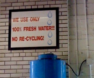 No recycling water