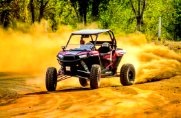 Polaris RZR raising dust
